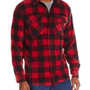 Wrangler Red Black Buffalo Plaid Fleece Shirt Sz L